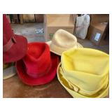 Vintage Womenâs Dress Hat Lot 5 Hats w Mr John Jr Yellow Hat Stand