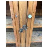 Antique Oak Glass Door Bookcase Display Cabinet 48x18x43 Fair