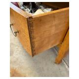 Antique Quarter Sawn Oak Bowfront 3 Drawer Chest Server w Key