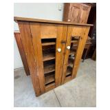 Primitive Pine Farmhouse Storage Cabinet Cupboard 42x18 Rustic