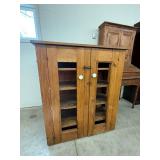 Primitive Pine Farmhouse Storage Cabinet Cupboard 42x18 Rustic