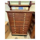 American Cabinet Co Antique Dental Cabinet Glass Doors Marble Top