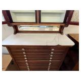 American Cabinet Co Antique Dental Cabinet Glass Doors Marble Top