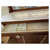 American Cabinet Co Antique Dental Cabinet Glass Doors Marble Top