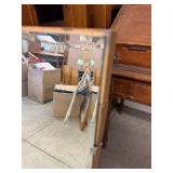 Large Frameless Beveled Wall Mirror 60 x 40 Adjustable Hangers