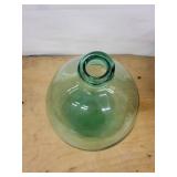 Vintage Glass Demijohn Bottle with Ringed Neck