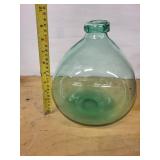 Vintage Glass Demijohn Bottle with Ringed Neck