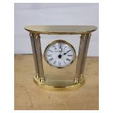 Howard Miller Table Clock on Pedestal with Oval Top and Roman Dial