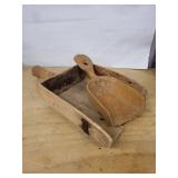 Antique Wooden Flour/Dough Scoop with Trough - Primitive Hand Carved Kitchen Tool