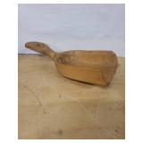 Antique Wooden Flour/Dough Scoop with Trough - Primitive Hand Carved Kitchen Tool