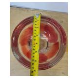 Handblown Glass Bowl - 9 Inch Opening, Signed by artist W. (William) Worcester Interior Base