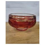 Handblown Glass Bowl - 9 Inch Opening, Signed by artist W. (William) Worcester Interior Base