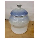 Stoneware Lidded Jar with Signature Base - Speckled Glaze