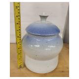 Stoneware Lidded Jar with Signature Base - Speckled Glaze