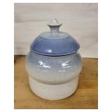 Glazed Ceramic Ginger Jar with Lid - Speckled Stoneware