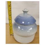 Glazed Ceramic Ginger Jar with Lid - Speckled Stoneware