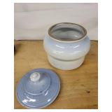 Speckled Stoneware Jar with Lid - Ceramic Storage Pot
