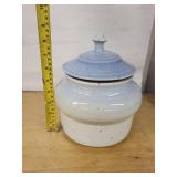 Speckled Stoneware Jar with Lid - Ceramic Storage Pot