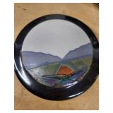 Ginger Jar with Lid Landscape Scene on Lid Glossy Glaze signed by artist Rob Wiedmaier