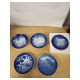 Bing & Grondahl Mothers Day 1990 Blue Transferware Plates - Assorted Designs (Denmark)