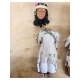Assorted Vintage Cloth Dolls with Beaded Accessories (Lot of 3)