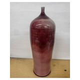 Handmade Glass Vase with Narrow Neck - 11-Inch Tall