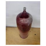 Handmade Glass Vase with Narrow Neck - 11-Inch Tall