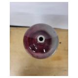 Handmade Glass Vase with Narrow Neck - 11-Inch Tall