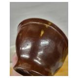Two Ceramic Jelly Molds - White Glazed Large Bowl & Brown Scalloped Pedestal Bowl (Lot of 2)