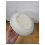 Two Ceramic Jelly Molds - White Glazed Large Bowl & Brown Scalloped Pedestal Bowl (Lot of 2)