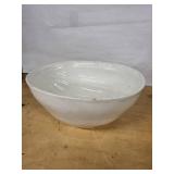 Two Ceramic Jelly Molds - White Glazed Large Bowl & Brown Scalloped Pedestal Bowl (Lot of 2)