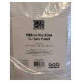 NEW YOUR ZONE RIBBED BLACKOUT CURTAIN PANEL ARCTIC WHITE