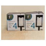 (2) NATURALLY SOLAR 4PK SOLAR LED PATHWAY LIGHTS VINTAGE STYLE
