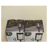 (2) NATURALLY SOLAR 4PK SOLAR LED PATHWAY LIGHTS VINTAGE STYLE