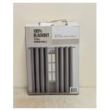 NEW 100% BLACKOUT WINDOW PANELS GRAY 2PK