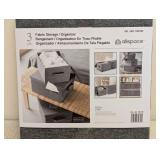 NEW ALLSPACE FABRIC STORAGE ORGANIZER 3PK GRAY