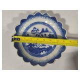 Canton Blue & White Scalloped Edge Plate