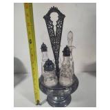 Antique Five Bottle Cruet Set