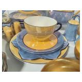 Huge Blue & Gold Lusterware Lot