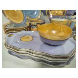 Huge Blue & Gold Lusterware Lot