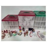 Three Snapware Ornament Keepers + Misc Ornaments