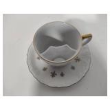 Lefton China Teacup & Saucer + Crumb Keeper