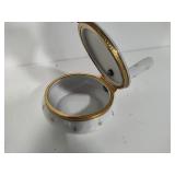Lefton China Teacup & Saucer + Crumb Keeper