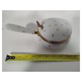 Lefton China Teacup & Saucer + Crumb Keeper