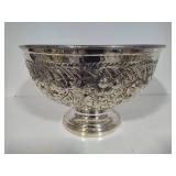 Large French Silver Plate Round Centerpiece Bowl