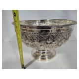 Large French Silver Plate Round Centerpiece Bowl