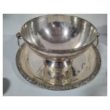 Vintage Silver Plated Punchbowl + Twelve Goblets