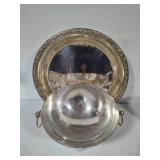 Vintage Silver Plated Punchbowl + Twelve Goblets
