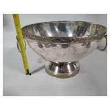 Vintage Silver Plated Punchbowl + Twelve Goblets