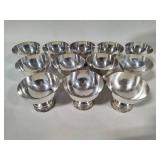 Vintage Silver Plated Punchbowl + Twelve Goblets